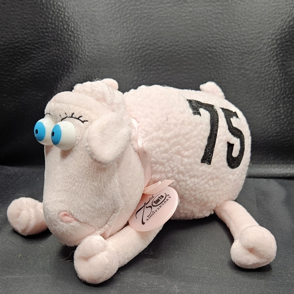 serta Other - vintage collectible Serta mattress Sheep lamb pink plush toy new w/tags 75th ann